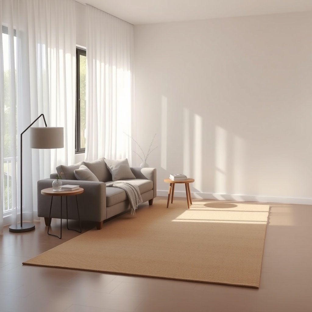 <A cozy corner of a living room with a floor lamp